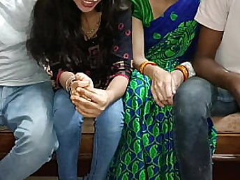 Desi Wifey Interchanging & Hairy Cunt Slurping in First-ever Indian 3some