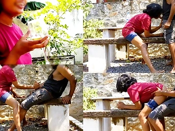 Kandy wifey's romantic outdoor lovemaking finishes with a warm internal cumshot