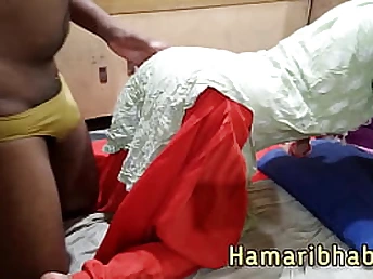 Indian female romantic sex in salwar kameez yelling hardly.