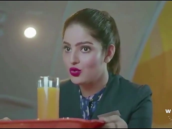 Ample boobs Air Hostess seducing her Passenger for bang-out