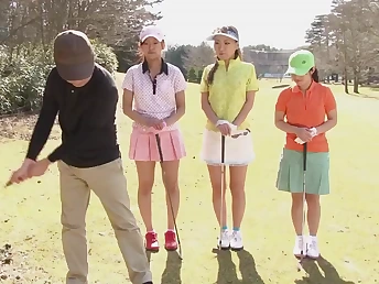 3 Cute Japanese Girls with the 1 lucky guy