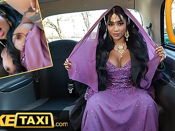 Desi nurse with big udders gets her cock-squeezing pussy boinked rock hard in faux taxi activity