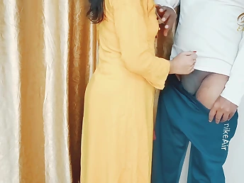 Amateur girlfriend's greatest time roleplay with neighbor at home: doggy style, foreplay, and more!