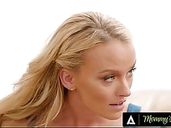 Stepmom & neighbor dress down fellow be incumbent on being a bad dude in FFM 3some