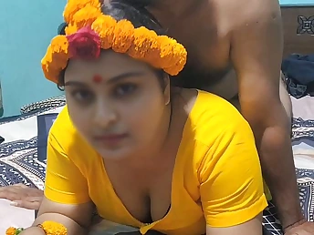 Bangladeshi girl on every side gargantuan tits coupled with ass gets ravaged on our wedding gloominess